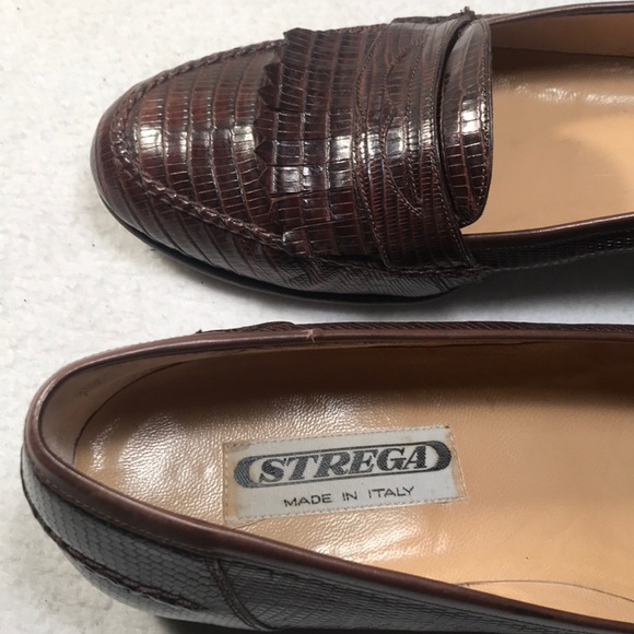 STREGA GENUINE LIZARD MENS ITALIAN LOAFERS SZ-9